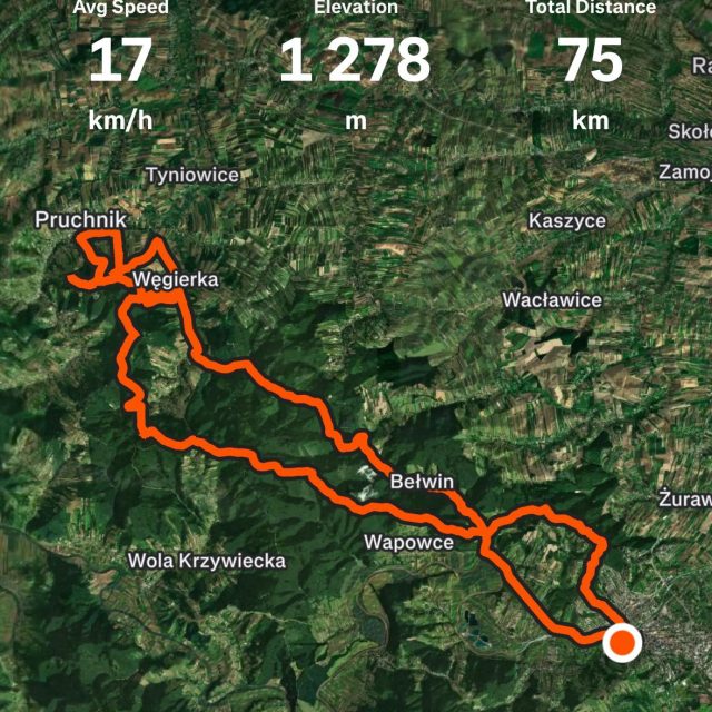 Home eMTB po zakończonej górskiej trasie – odpoczynek po jeździe w lesie na terenie górskim w Polsce